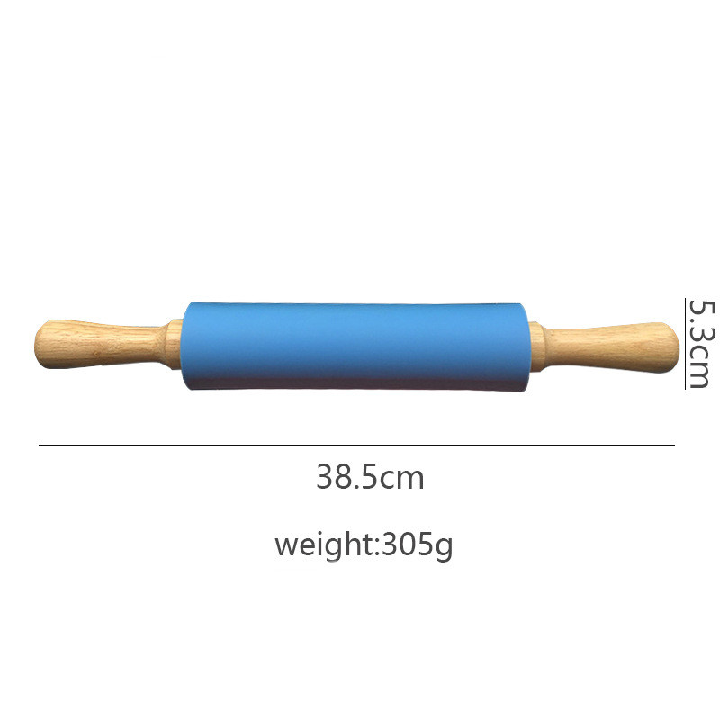 Title 17, Rolling Pin Silicone Rolling Wooden Handle Nood...