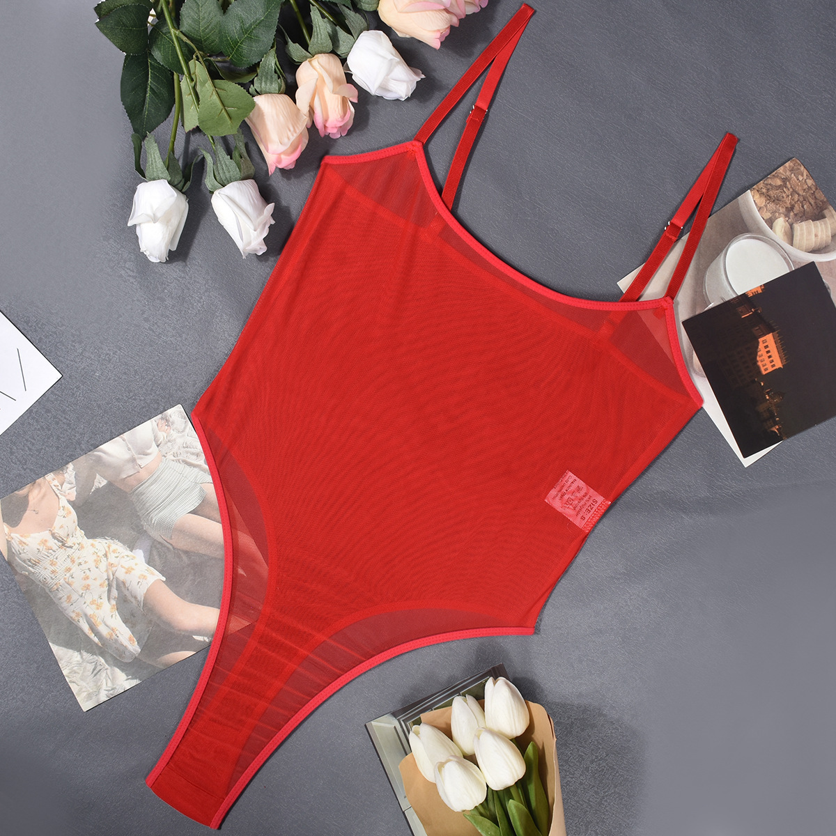 Fashion And Sexy Mesh Bodysuit Red - Shop at LoveMi