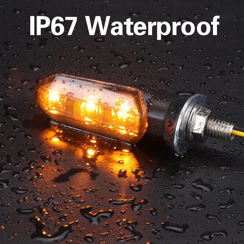 2Pcs Motorcycle Motorbike Turn Signal Lights Indicators Lamp Amber Mini LED 12V — image 2