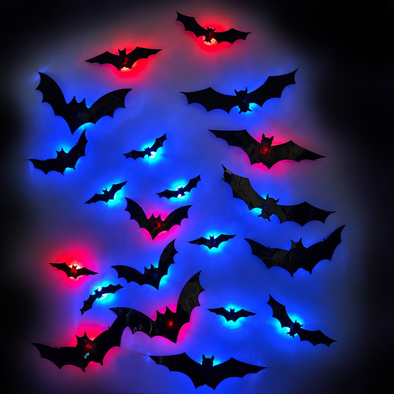 12-36pcs Bats Wall Decor Halloween Decorations 3D Realistic