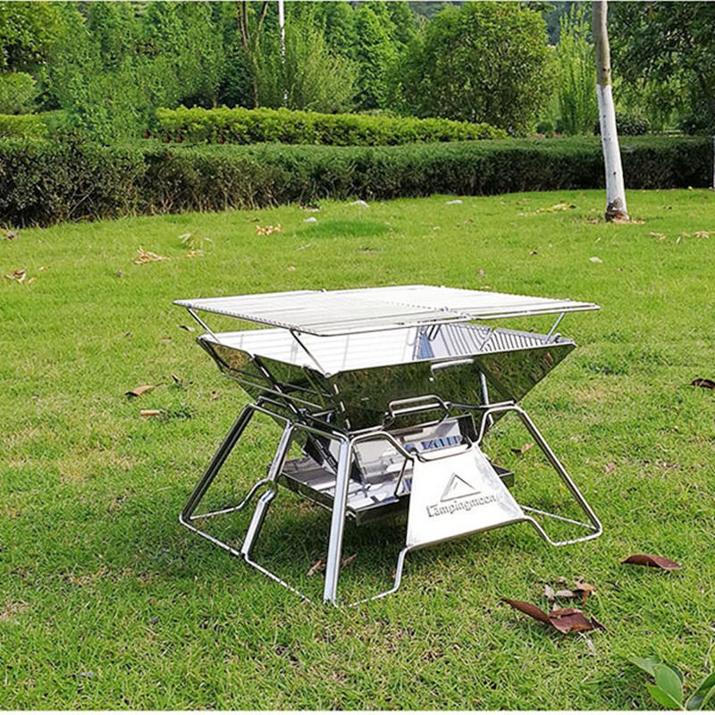 Title 2, 2-3 Person Foldable Barbecue Grill Burner Campi...