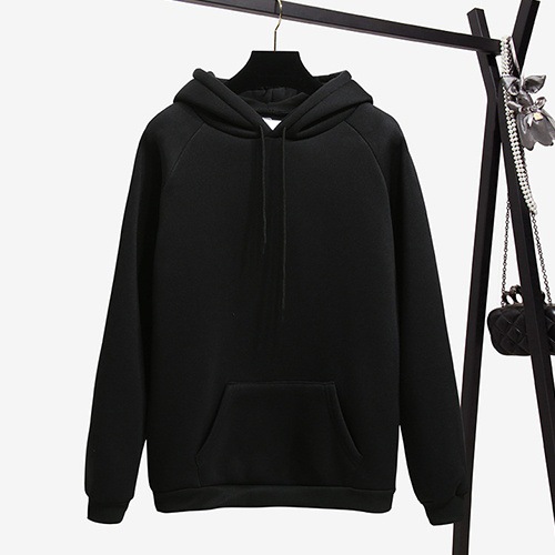 Title 5, Pure Color Plus Velvet Padded Hooded Sweater