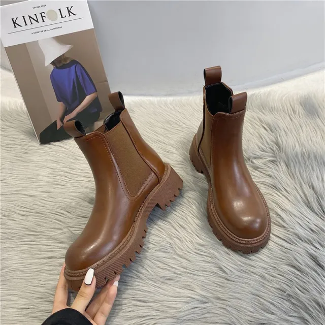 British style High heeled Martin Boots Girl Brown - Shop at LoveMi