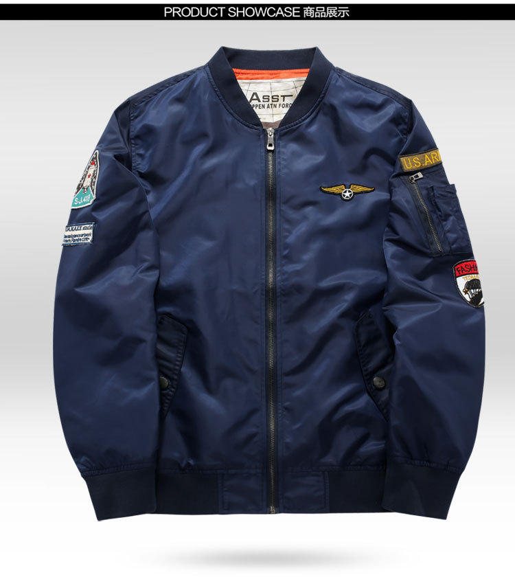 Title 3, Heren Aviator Jas Sportief Casual Opstaande Kra...