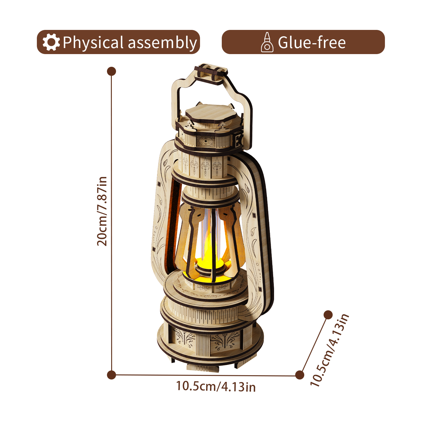 Illuminated 3D Lantern Puzzle Craft Kit – Glowing DIY Wooden Model Assembly Toy for Creative Kids & Adults