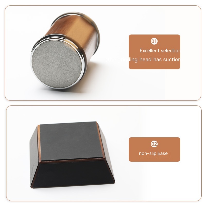 Household Kitchen Sharpening Stone Set With Wooden Roller Gold - Image 9