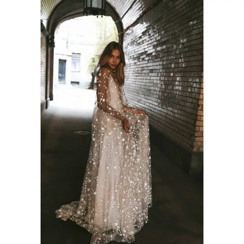 Women's Solid Color See-through Backless Long Dress