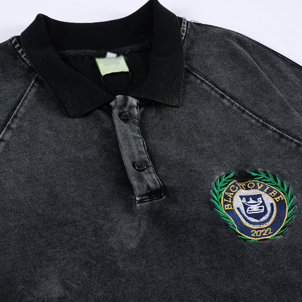 Title 4, Embroidered Badge Polo Short Sleeve T-Shirt Men