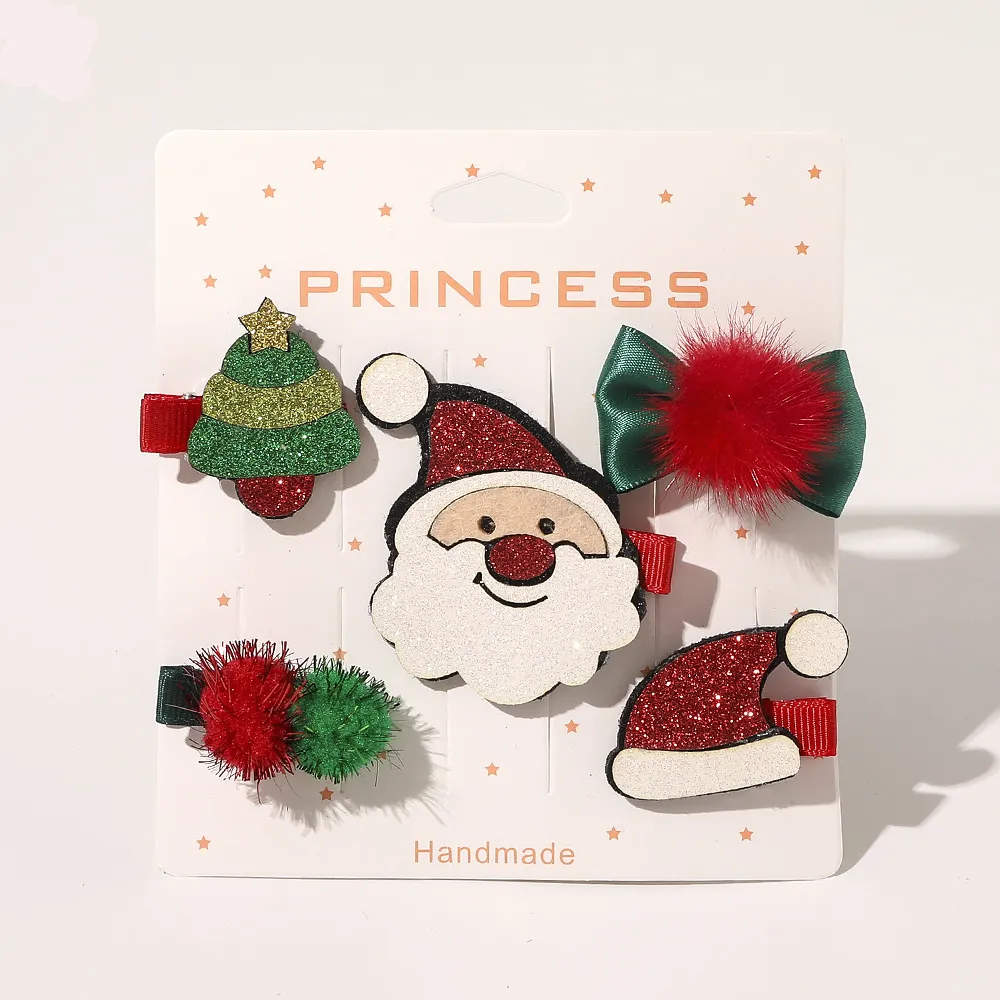 Christmas Hairpin Children's BB Clip Bangs Clip Hairpin Hair Accessories - Santa Hairball Clip