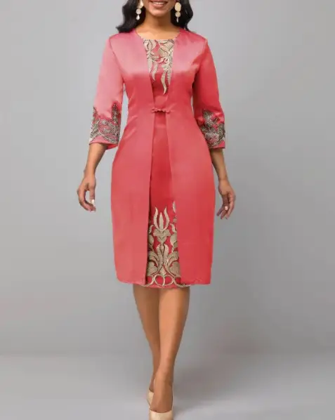 Temperament Commuter Printed Gathering Red Midi Skirt