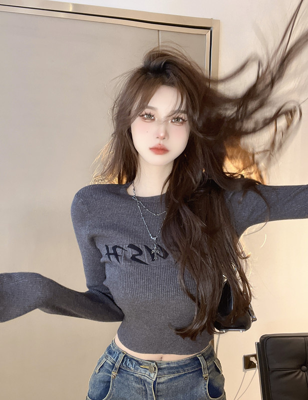 Short jacket with letter jacquard underneath