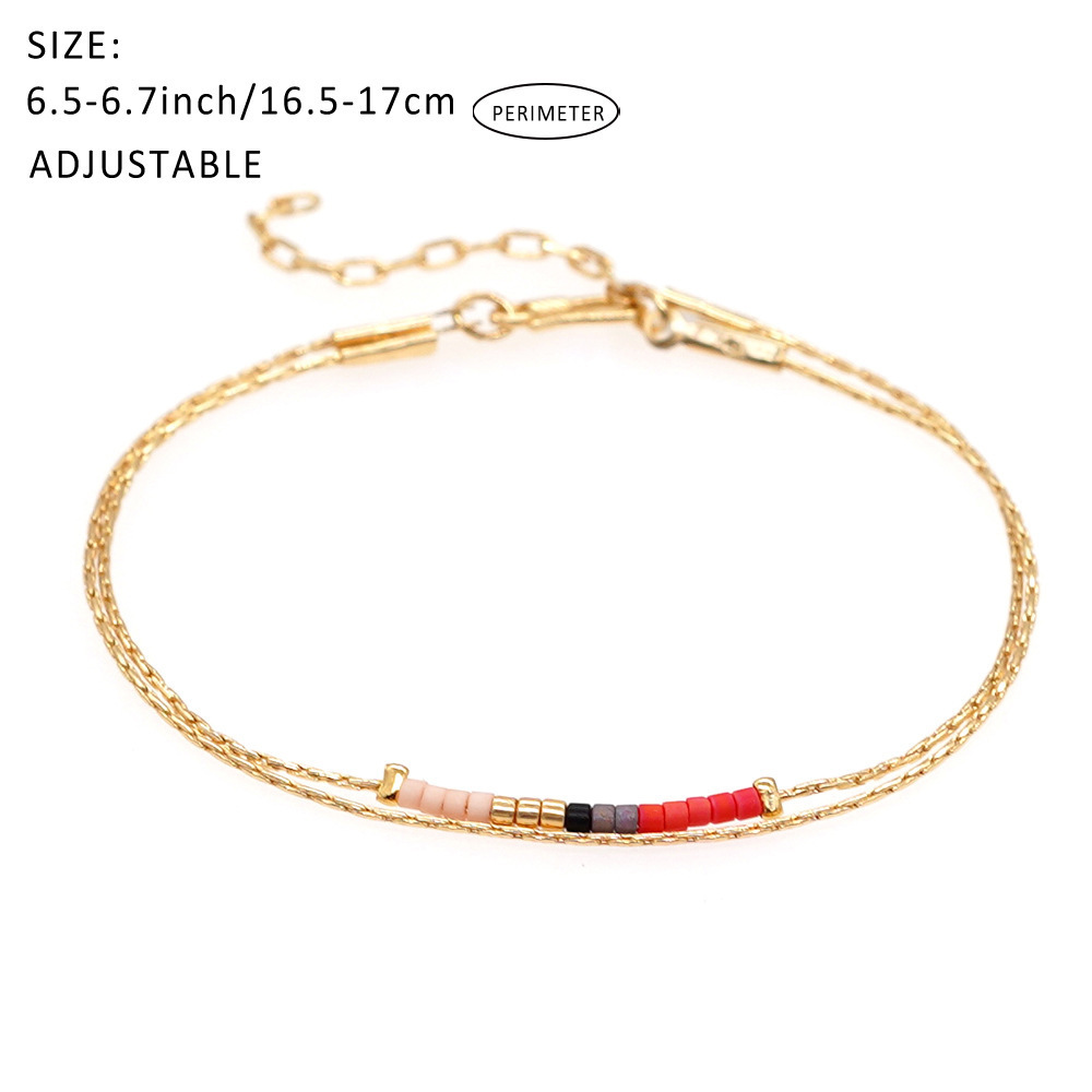 Title 1, Pulsera doble capa para mujer, con cuentas de m...