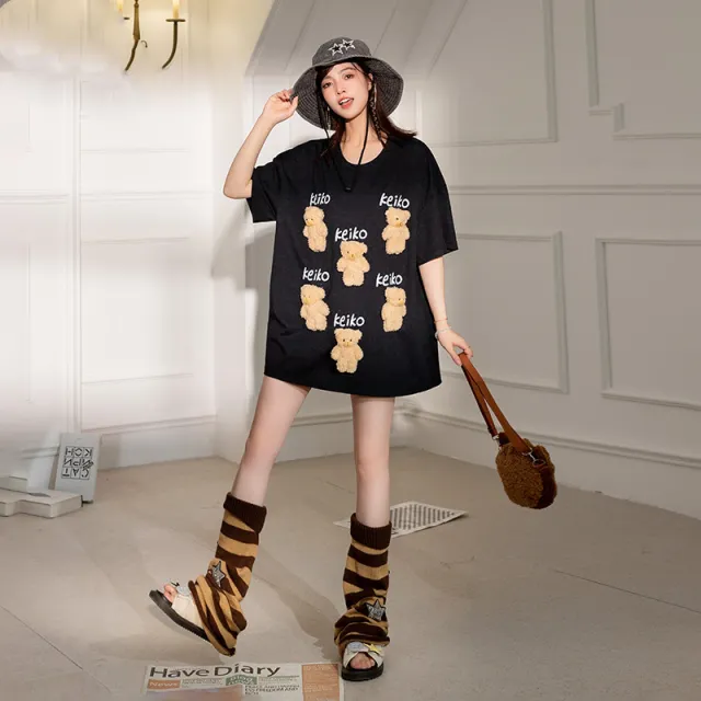 Barbie Short Sleeve T shirt Women's Creative Loose Black - Shop at LoveMi