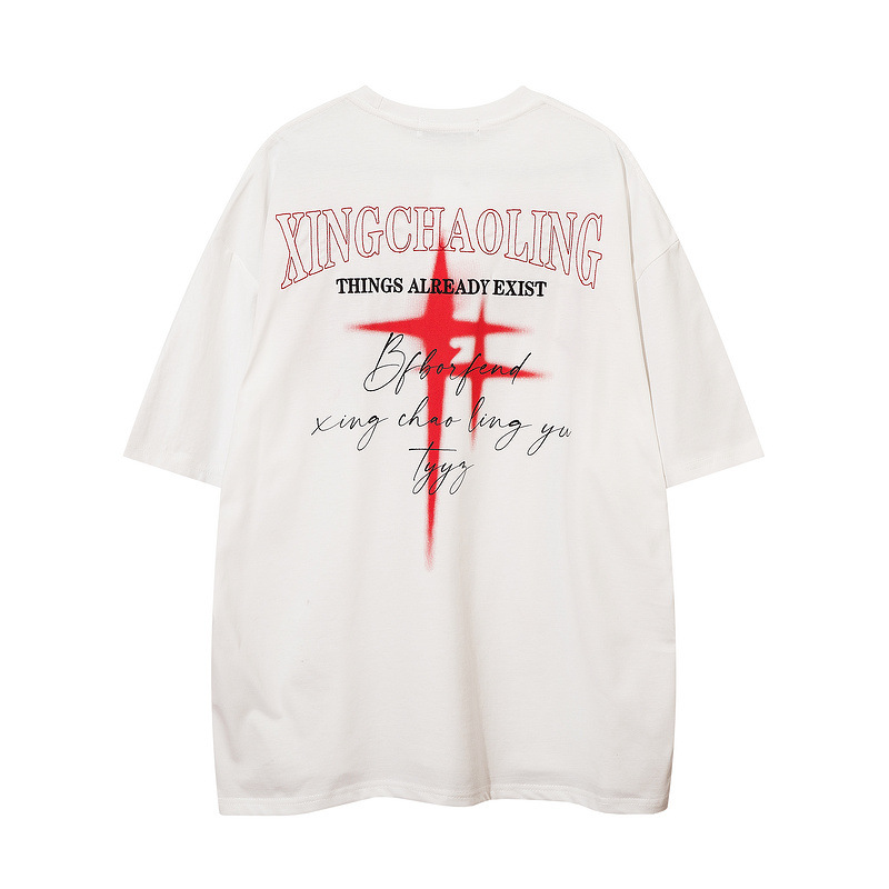 Men's And Women's Fashion Casual Print Short-sleeved Tops