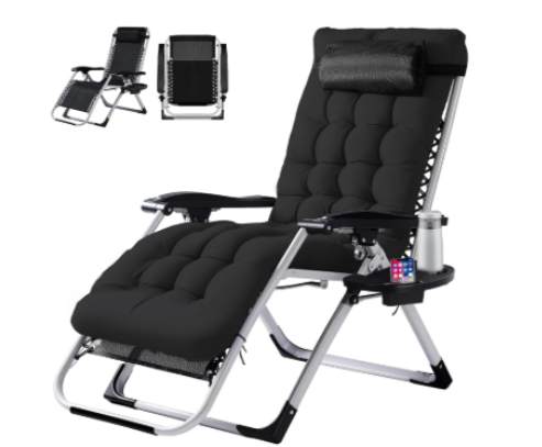 Zero Gravity Recliner Lounge Chair w/ Cushion & Cup Holder – 440lbs Support