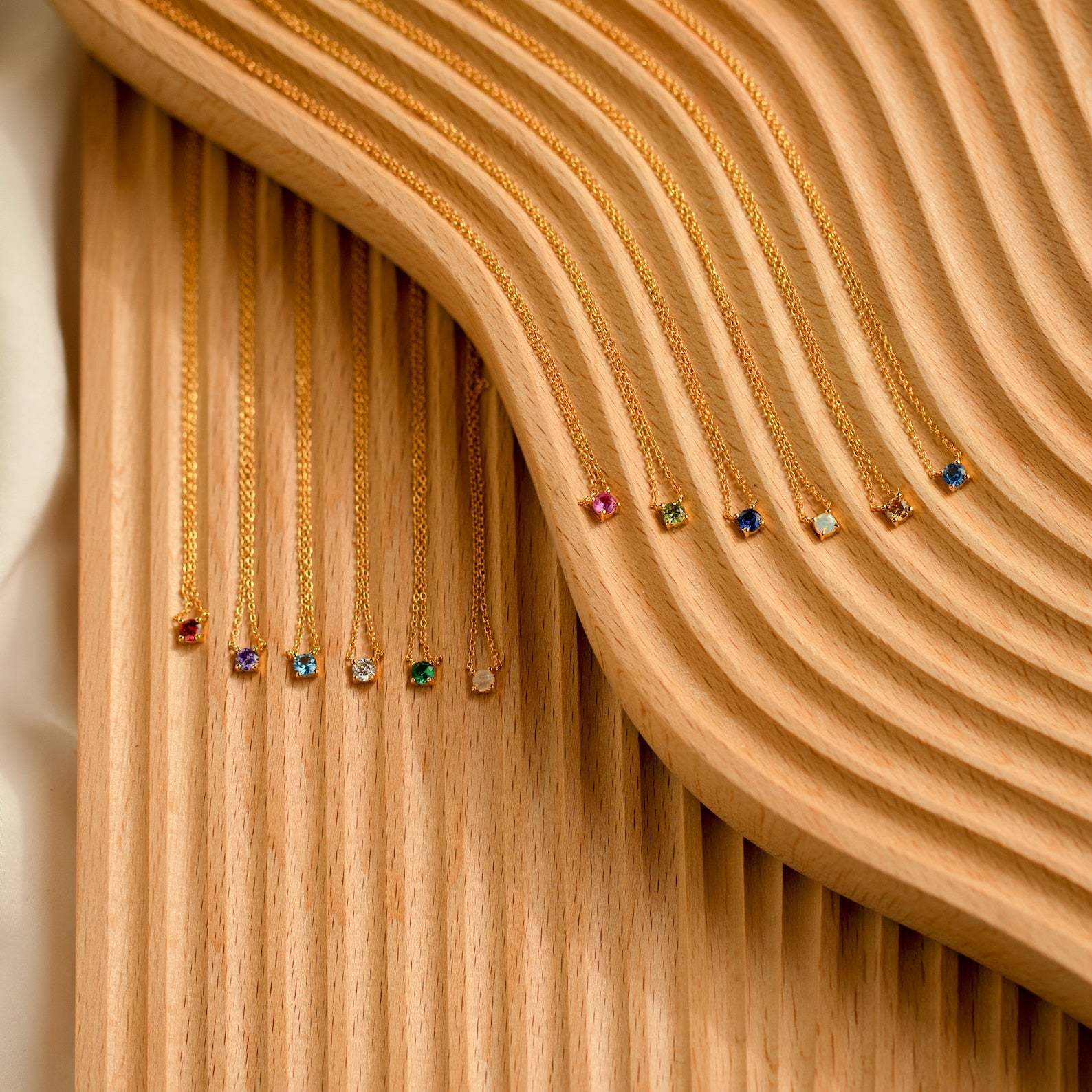 December Birthday Necklace Square Zirconia