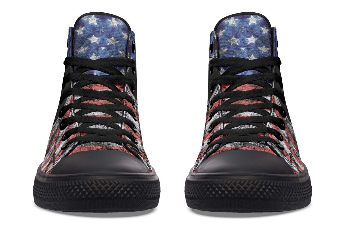 Men's And Women's Fashion Color Printing High-top Canvas Shoes