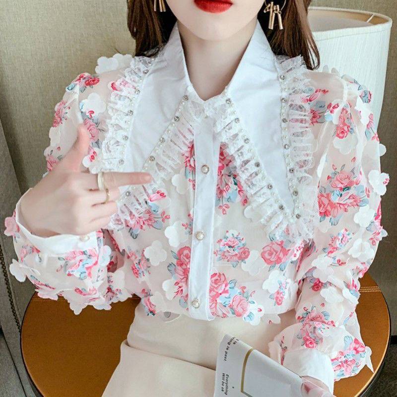 Title 6, Korean Version Sweet Shirt Female Doll Collar P...