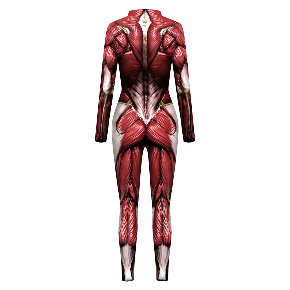 Red Body Muscle Print Bodysuit - Image 2