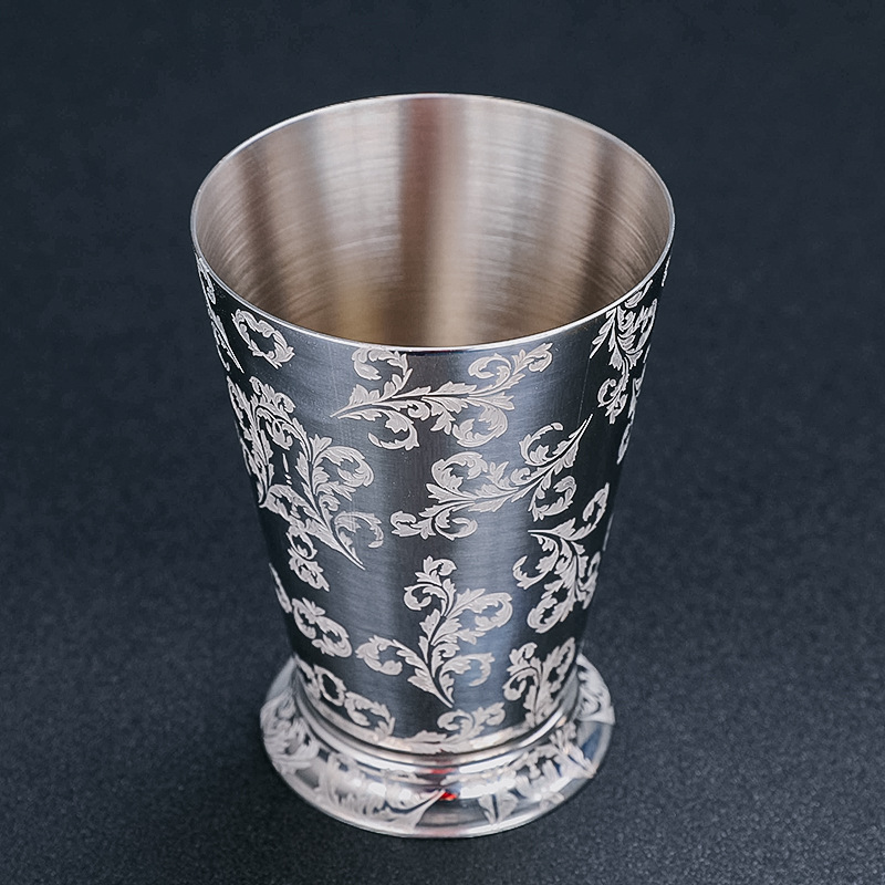 304 Stainless Steel Thick Etched Mint Julep Cocktail Glass