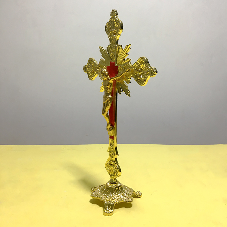 Golden Vertical Cross Home Decoration