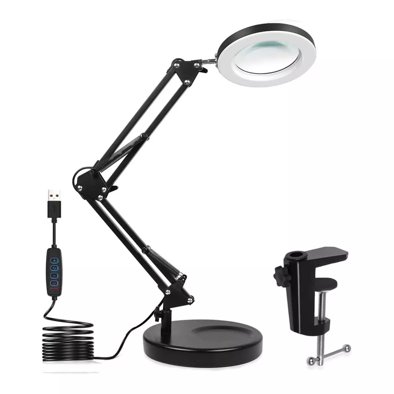 10X Magnifying Glass Desk Light Magnifier LED Lamp Reading With Base& Clamp — image 9