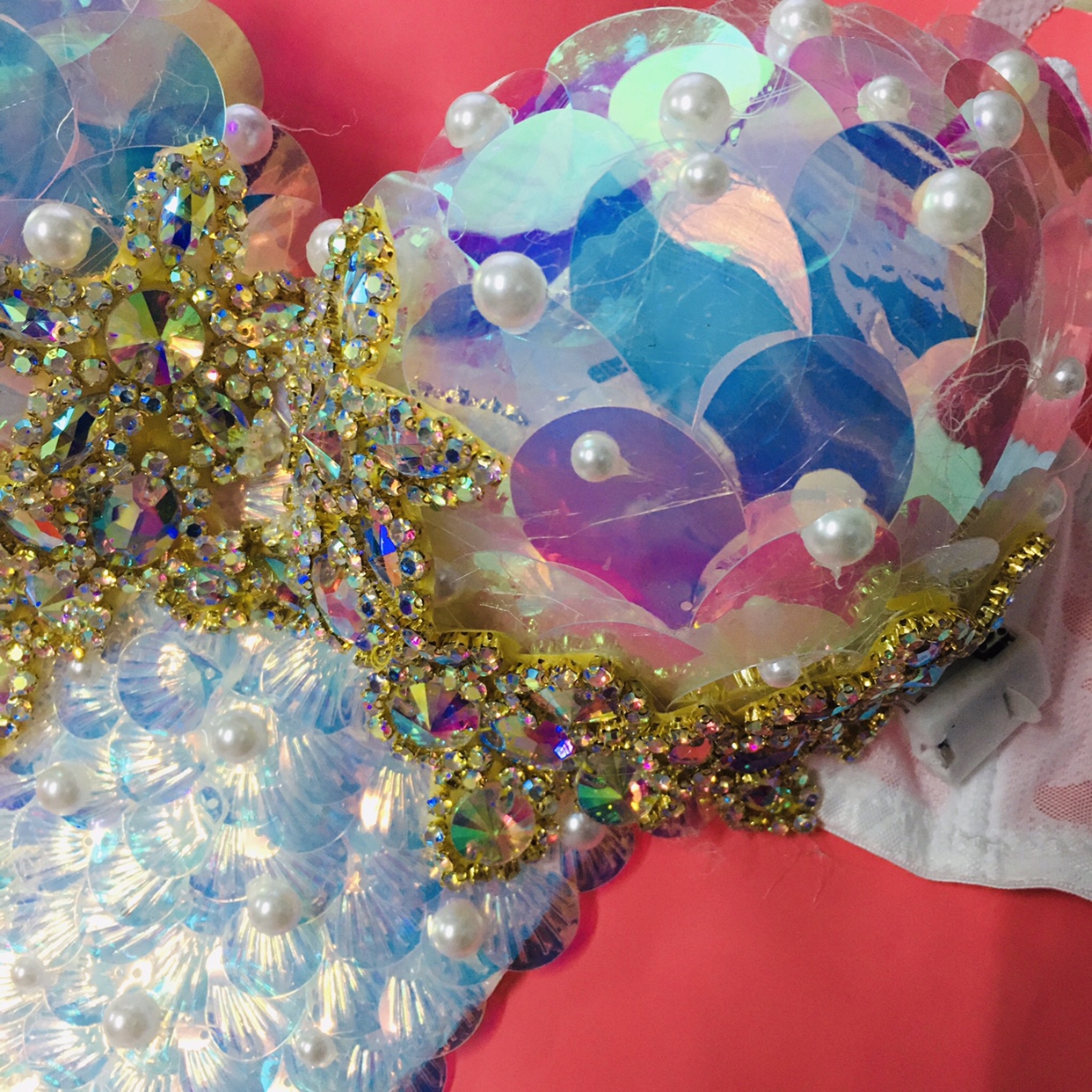 Title 2, Mermaid Bra Diving Suit Fish Scale Sequins