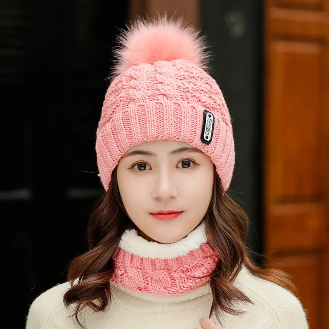 Fleece Knitted Hat Twist Wool One Size Pink - Shop at LoveMi