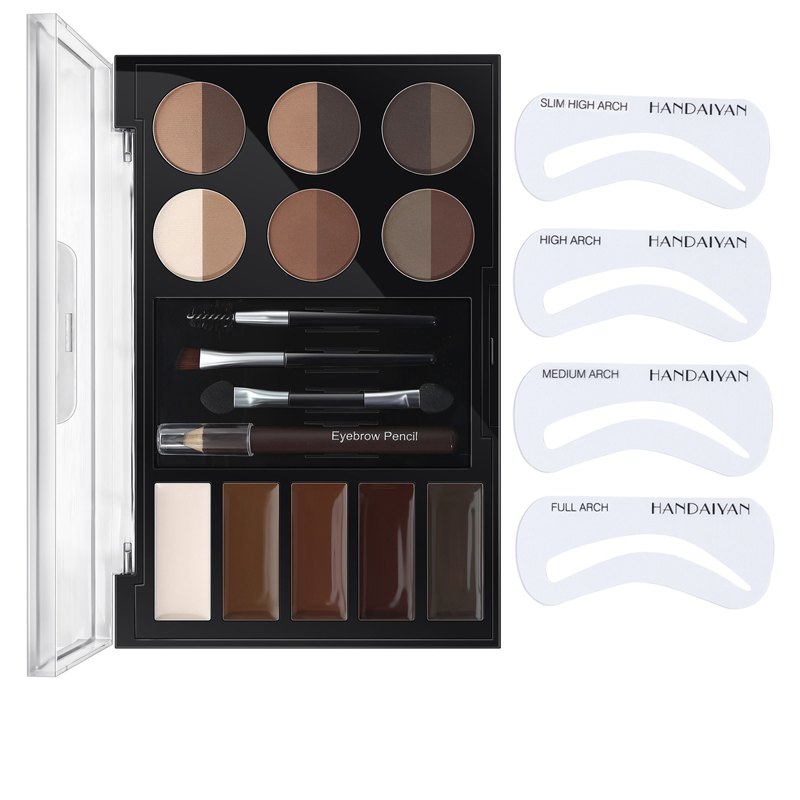 Eyebrow Enhancers Cream Powder Palette,Eyebrow Powder And Eyebrow Card 4