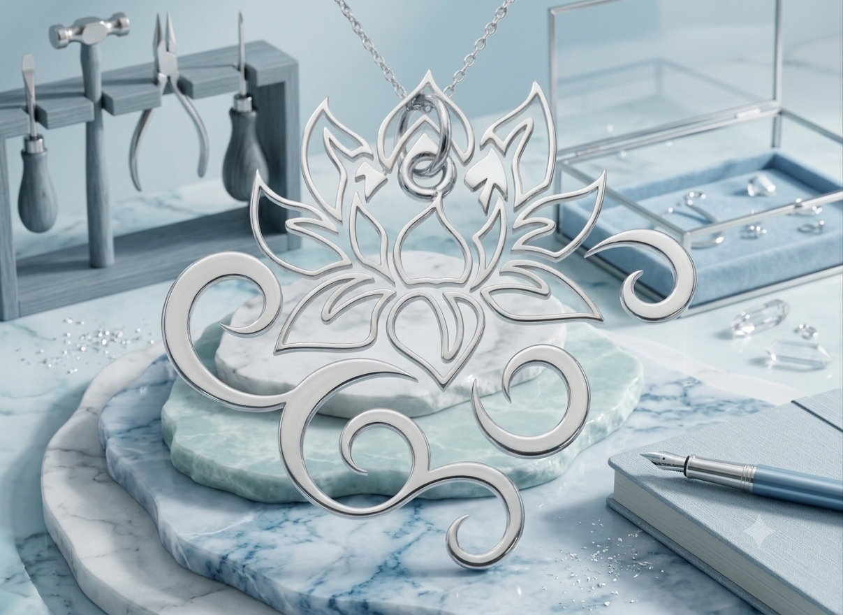 Custom Lotus Name Necklace 24K Gold Plated Personalized Pendant