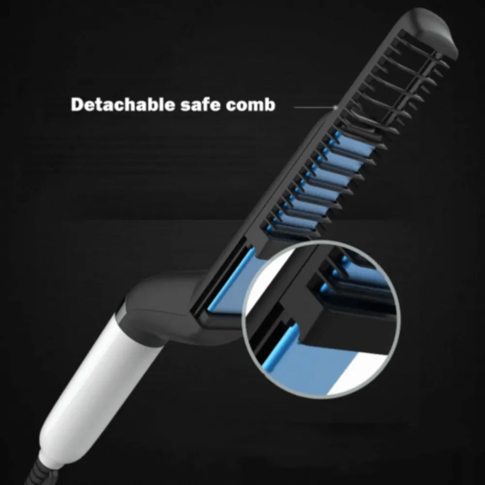 Electric Hair Straightener Brush,Men Quick Beard Straightener Styler Comb,Hair Straightening,Curly Hair Straightening Comb,Side Hair Detangling,Multifunctional Hair Curling Curler – image 6
