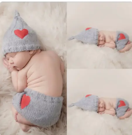 New Studio Children's Photography Clothing Newborn Sweater Handmade Wool Woven Baby Costume For Taking Photo Christmas Suit