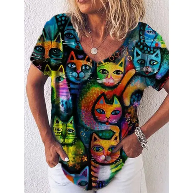T shirt Animal Print Casual Loose Street Trend Erxxwaa216 L - Shop at LoveMi