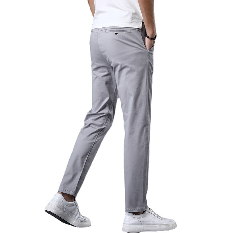 Men's Cotton Casual Pants Stretch Slim Long Pants