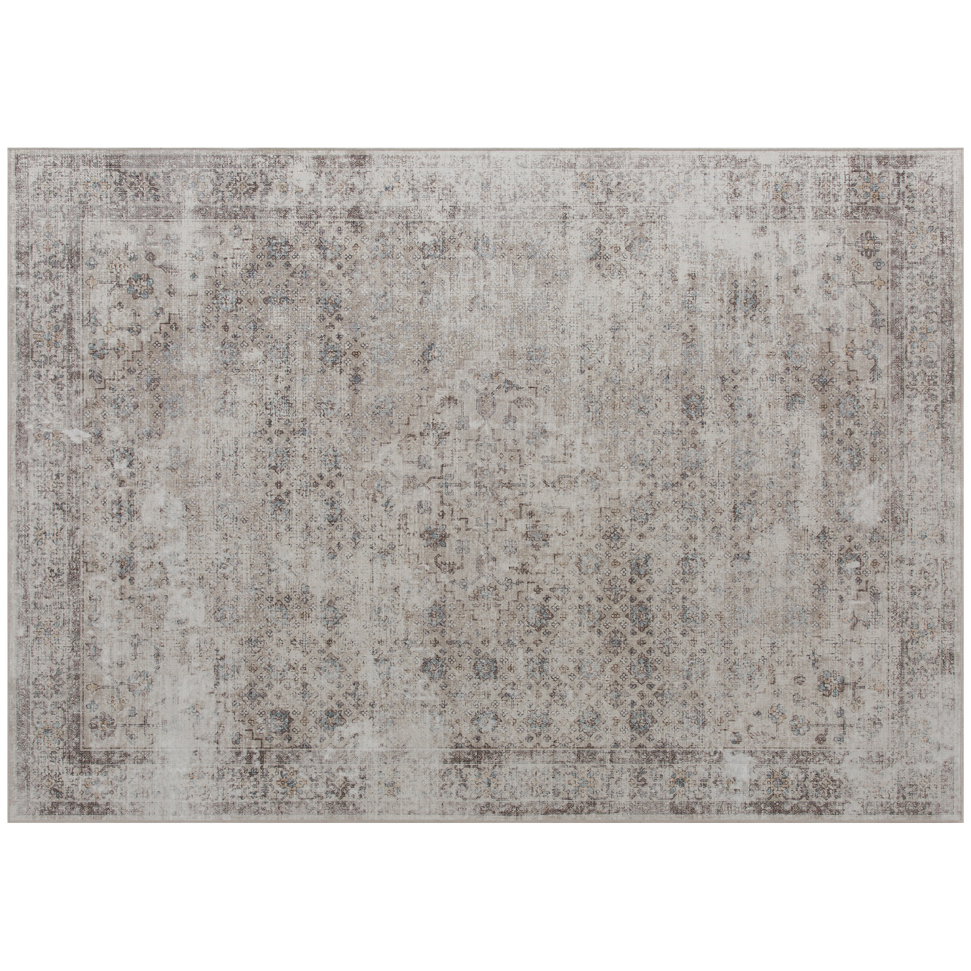 Machine Washable Area Rug 4x6, Non Slip Traditional Floor Carpet For Living Room, Bedroom, Light Mixed Brown Brown - Shop at LoveMi