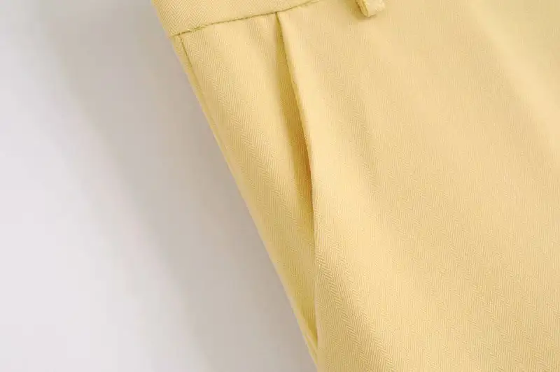 OL Professional Suit Pants Texture Fabric High Waist Casual