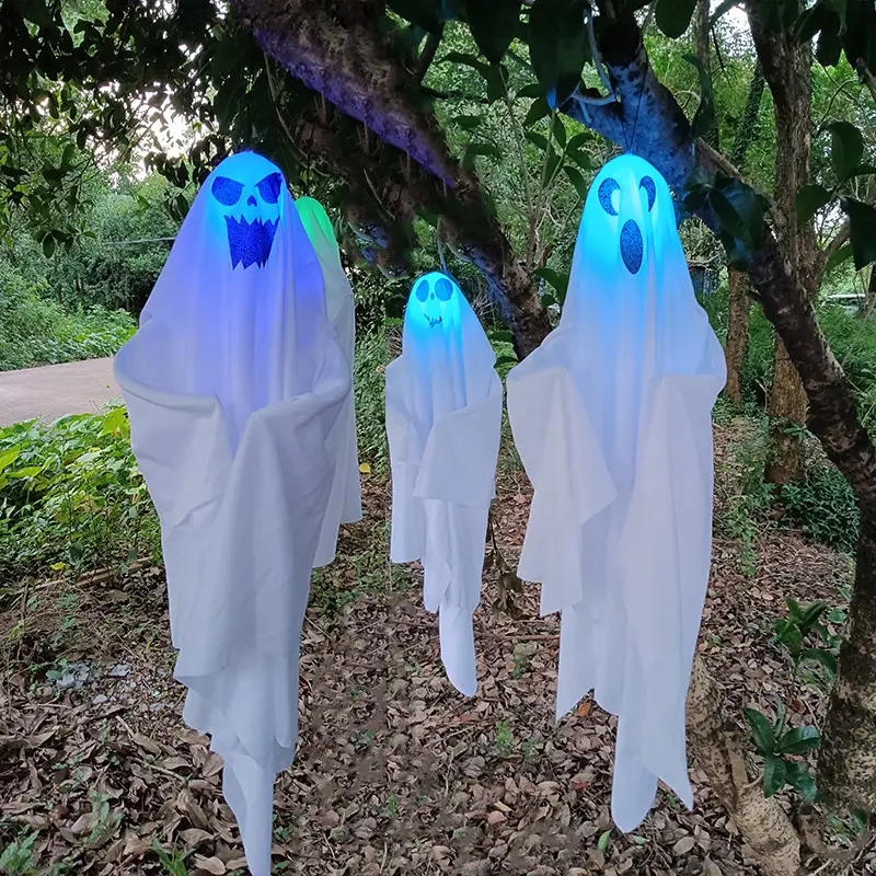 New Halloween White Ghost Pendant Three-color Fade