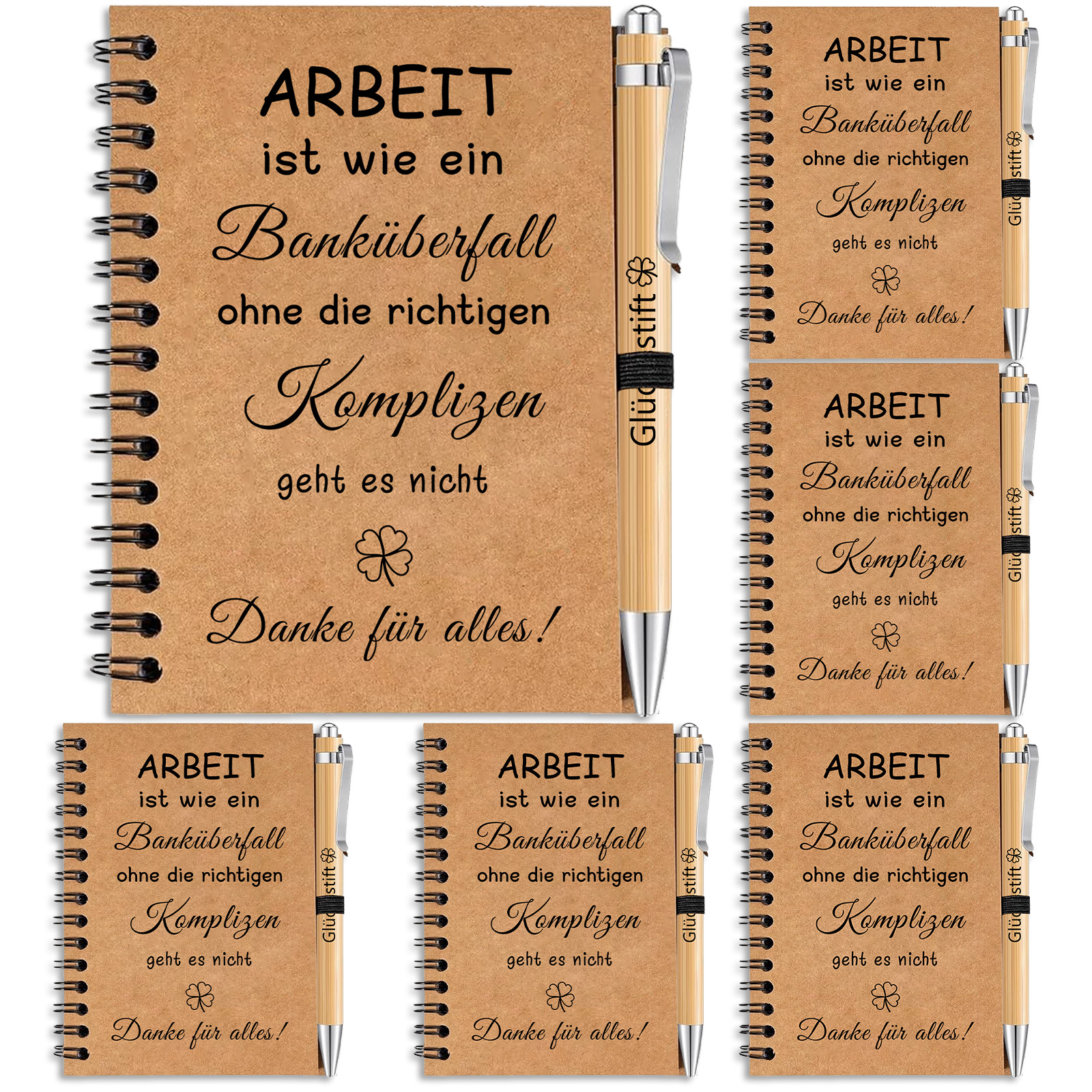 6-Piece Mini Notebook & 6-Piece Ballpoint Pen Gift Set, Universal, Paper, Perfect For Employee Recognition, Volunteers, Teachers, Nurses, Christmas, Birthdays, Holidays & Office Celebrations