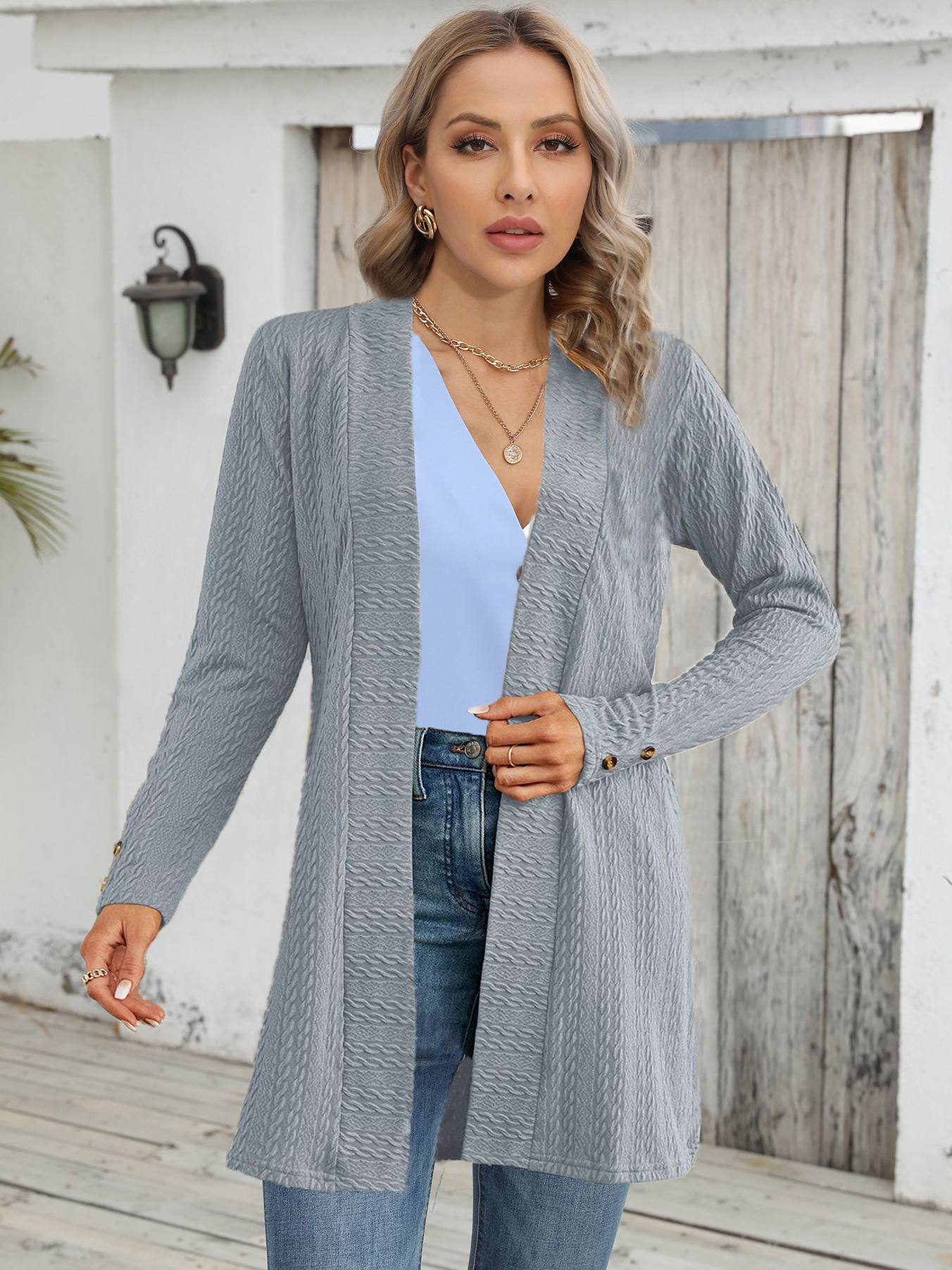 Women's Button Down Long Sleeve Loose Cardigan Top Sweater 2025 - Picture 1 of 1