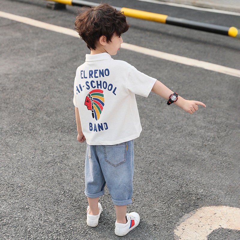 Boys Polo Shirt Jeans Suit Western Style