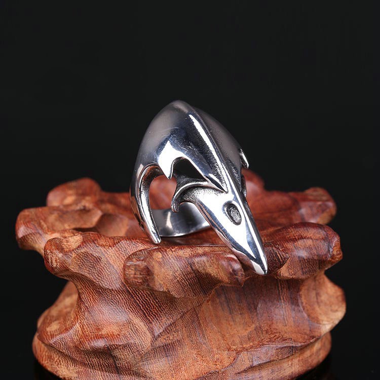 Title 1, Mens Titanium Steel Personality Crow Ring, a d...