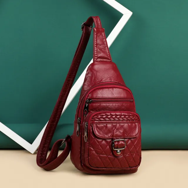 Fashionable Western Style PU Soft Leather Ladies Shoulder Bag Red - Shop at LoveMi