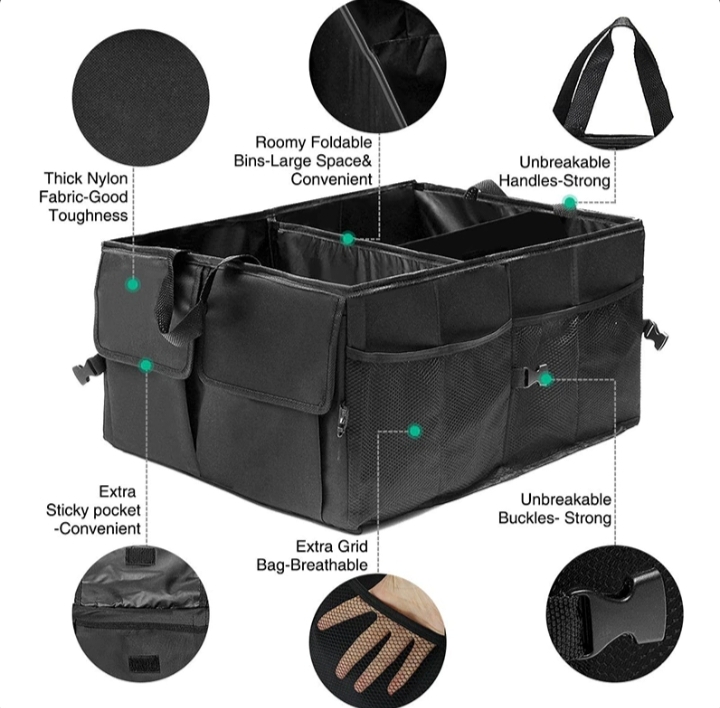 Trunk Cargo Organizer Folding Storage Collapse Bag Bin For Car Truck SUV 40L US thumbnail 6
