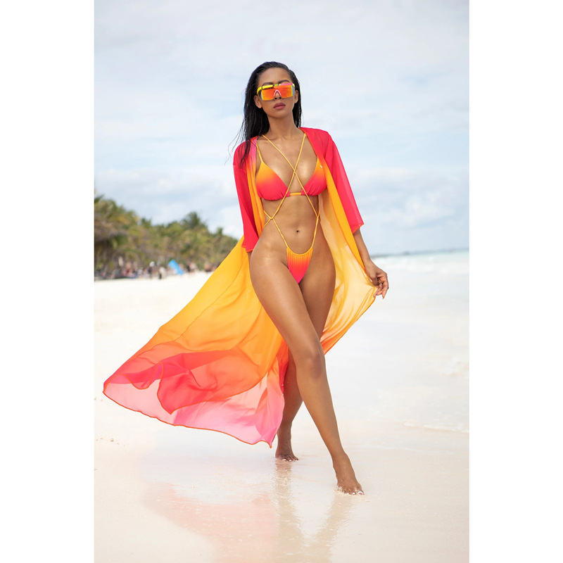 Split Swimsuit Colorful Three-point Bikini