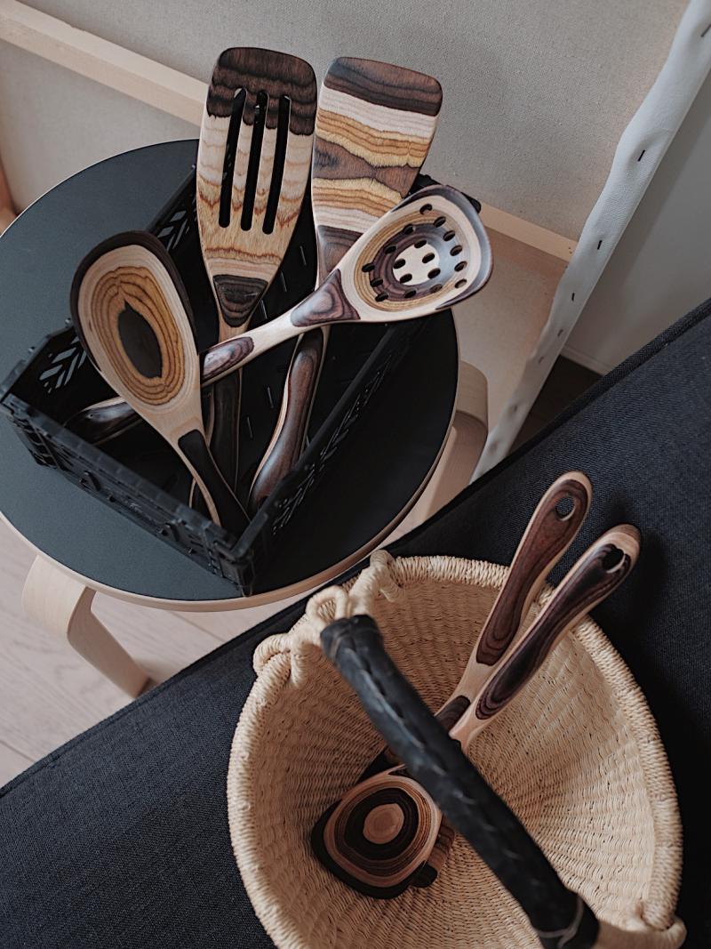 Vintage Gradient Colored Wood Kitchen Wooden Shovel