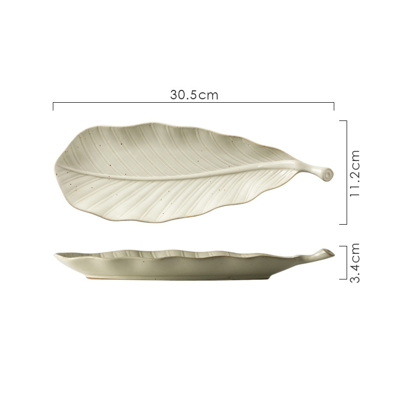 Beige leaf plate