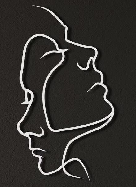 Metal Wall Art, Abstract Couple Silhouette, picture 3 of 5