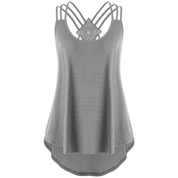 Women's Solid Color Lace Sling Top