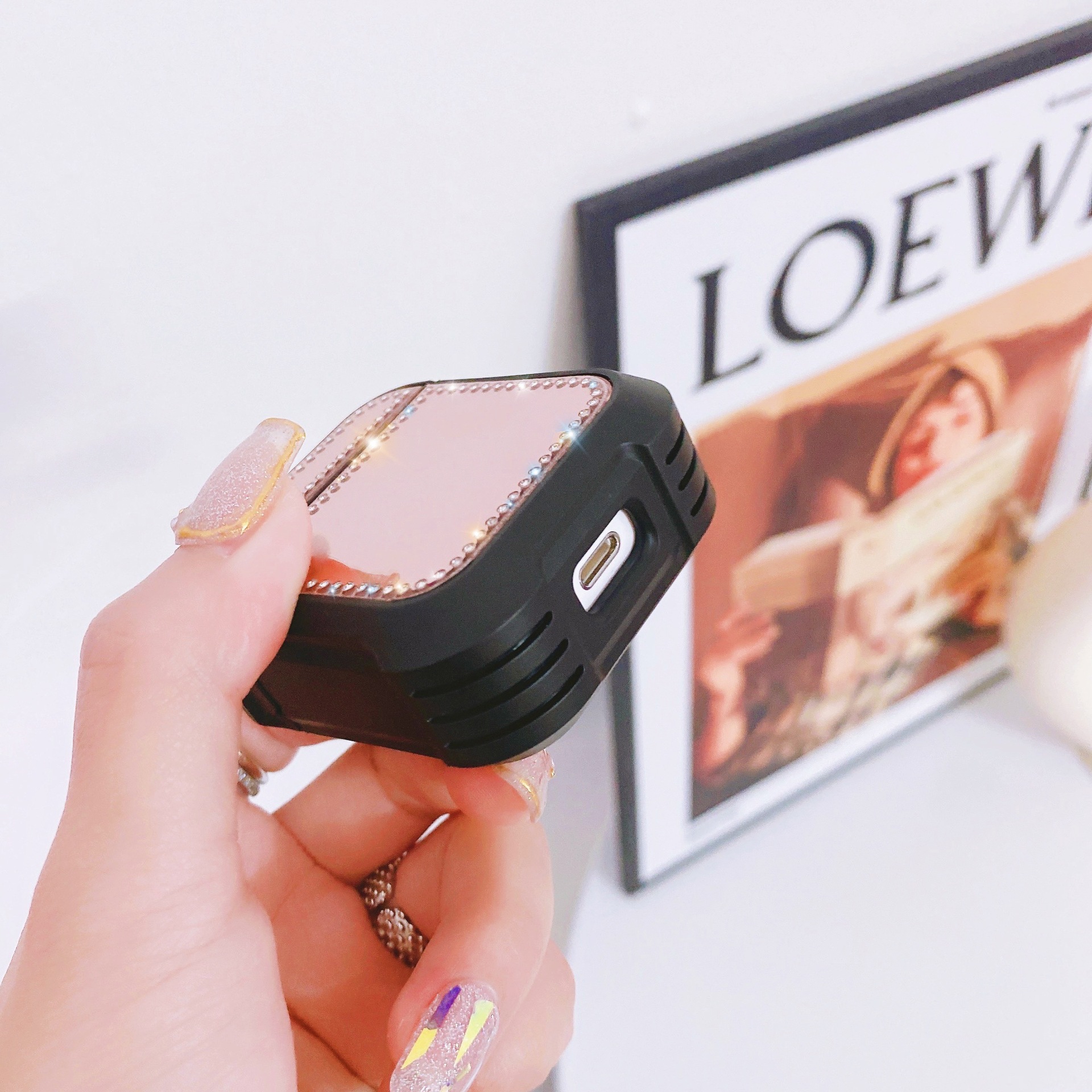 Water Drill Mirror Earphone Case Protective Cover
