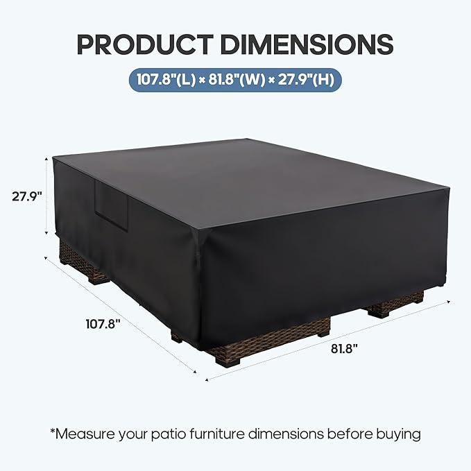 Heavy-duty Rectangular Courtyard Furniture Covers - 600D Waterproof Outdoor Dining Table And Chair Covers image 2
